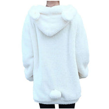 Load image into Gallery viewer, Solid Winter Fluffy Bear Hoodie