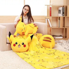 Load image into Gallery viewer, Pikachu Pillow Cushion With Blanket