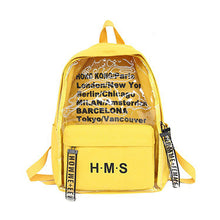 Load image into Gallery viewer, Transparent Yellow Travel Backpack