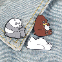 Load image into Gallery viewer, Bare Bears Cute Enamel Pins