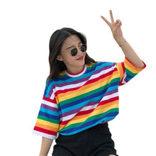 Load image into Gallery viewer, Korean Rainbow Striped Top