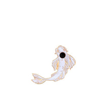 Load image into Gallery viewer, Pink/White/Black Koi Goldfish Enamel Pin