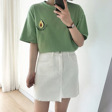 Load image into Gallery viewer, Korean Avocado Embroidery Short T-Shirt