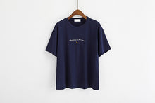 Load image into Gallery viewer, Cute Moon Embroidery Short T-Shirt