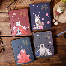 Load image into Gallery viewer, HQ Kawaii Cherry Blossom Cat Hardcover Notepad