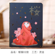 Load image into Gallery viewer, HQ Kawaii Cherry Blossom Cat Hardcover Notepad