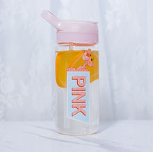 Load image into Gallery viewer, 600ml Pink Panther Glass Water Bottle