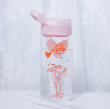 Load image into Gallery viewer, 600ml Pink Panther Glass Water Bottle