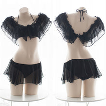 Load image into Gallery viewer, Black White Pink 2-Piece Swimsuit