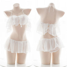 Load image into Gallery viewer, Black White Pink 2-Piece Swimsuit