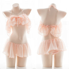 Load image into Gallery viewer, Black White Pink 2-Piece Swimsuit